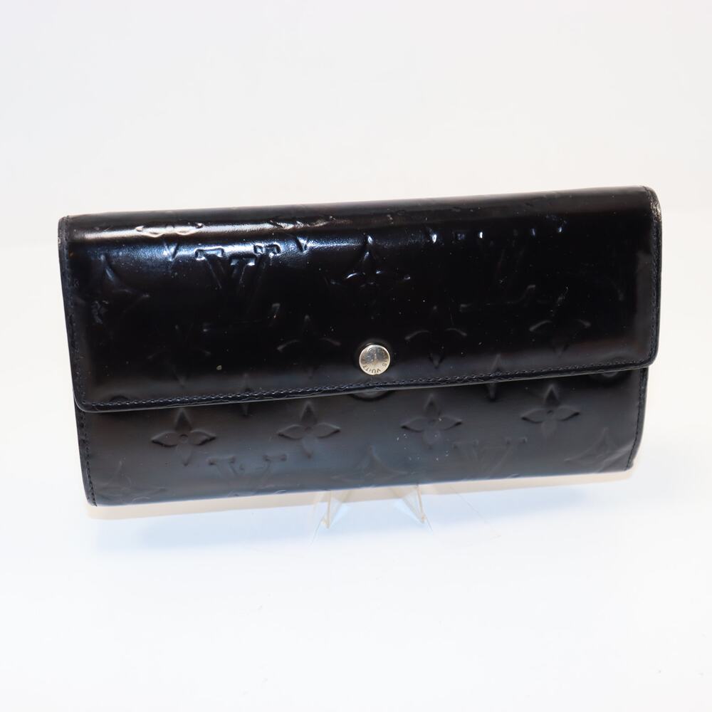 Louis‎ Vuitton Vernis Sarah Wallet Dyed Black TH4069